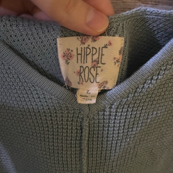 🤎3/$10 Hippie Rose Blue Sweater Size Large - Picture 4 of 4